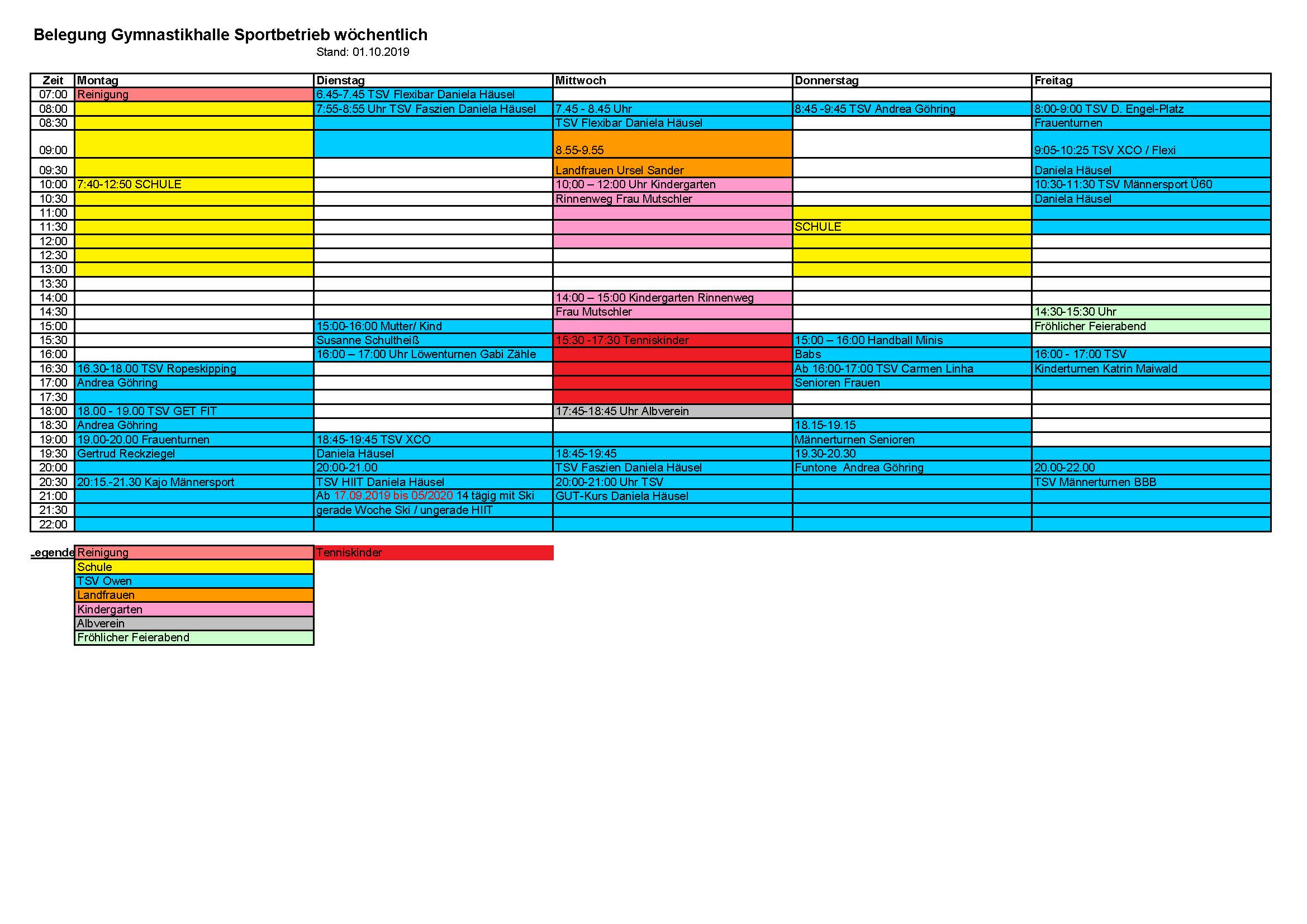 GymnastikraumBelegungsplan 2019 neu